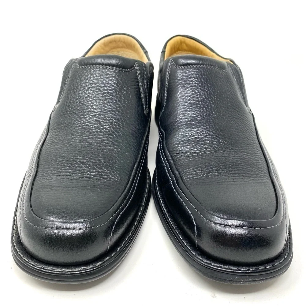 Johnston & Murphy Shuler SGore Black Leather Slip On Black